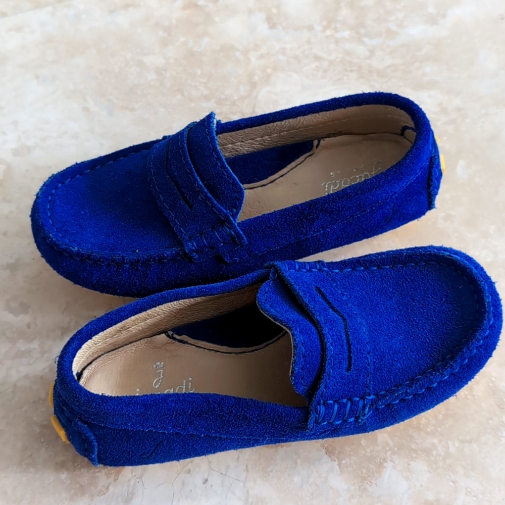 Boy size 26 Jacadi blue loafers 9.5 toddler size